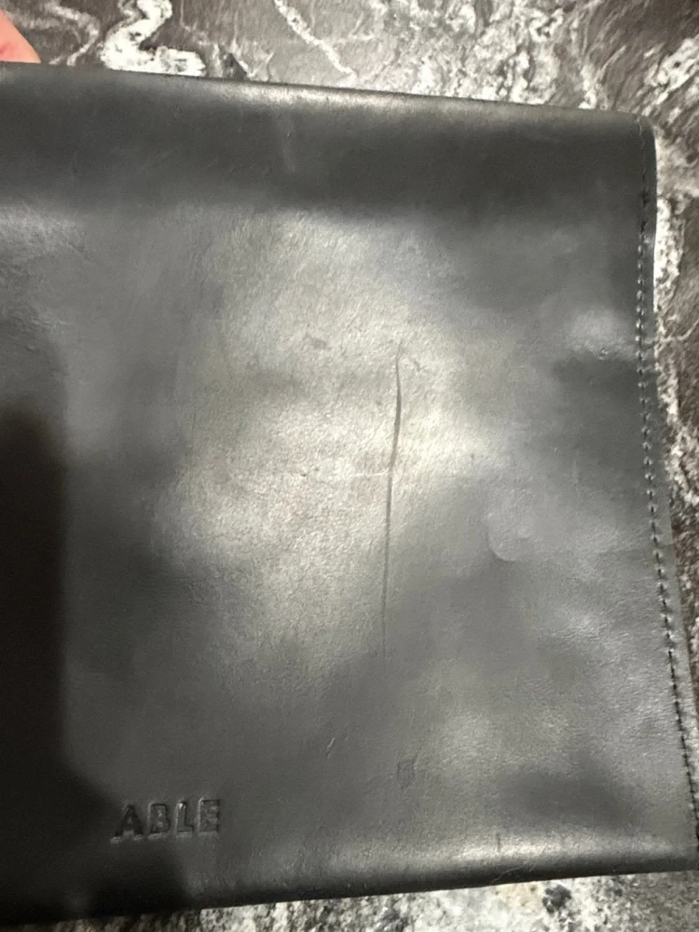ABLE Black Leather Envelope Clutch
